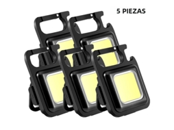 (5 Unidades 200ma) Mini Lanterna Portátil Cob, Lanterna De Chaveiro, 4 Leds, Lanterna De Emergência À Prova D'água