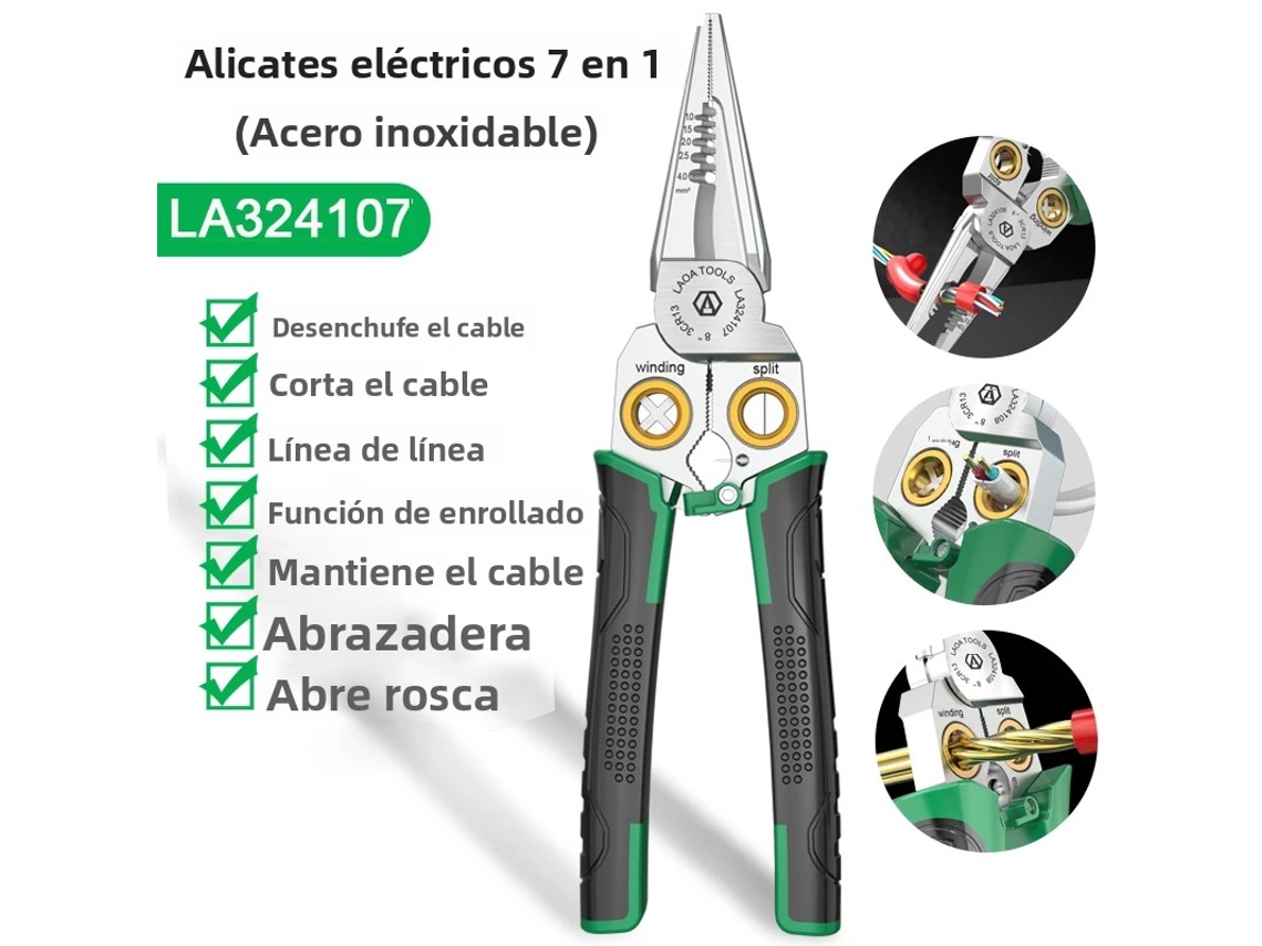 Alicate Multifuncional Para Descascar E Cortar Fios De Aço Inoxidável Com Ponta Afiada.