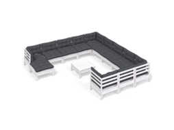Garden Lounge Set, Garden Lounge Sets Vidaxl Branco Madeira De Pinho (n/a)
