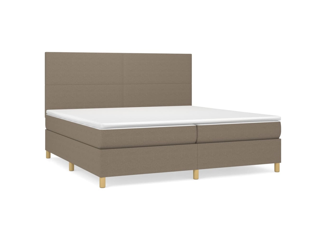 Box Spring Bed, Box Spring Beds Vidaxl Cinzento-acastanhado Tecido (200 X 200 Cm)