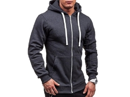 Chaqueta Hombre Con Cremallera Y Capucha Sudadera Exterior Para Otoño E Invierno 3xl Cinza Escuro