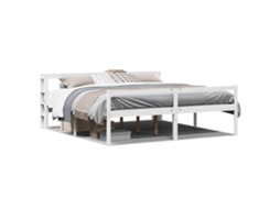 Cama para Idosos com Cabeceira Pinho Maciço Branco MAISON EXCLUSIVE 200x200 cm