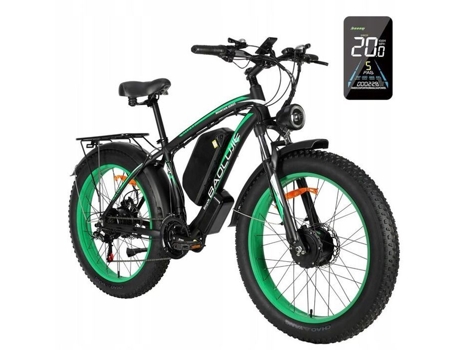 Vélo Elétrico Dp 26 Daul Motor 2000w Bateria 48v 20ah 55km H Roda 26 Shimano Com 21 Velocidades Freios A Disco Hidráulicos Verde Baolujie