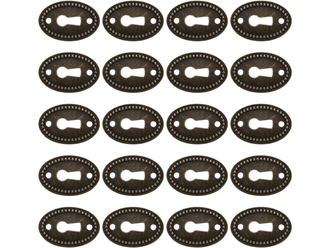 Ultechnovo 20 Peças Tampa Oval De Liga Zinco Para Fechadura, Placa Decorativa Preta Para Móveis E Mesas