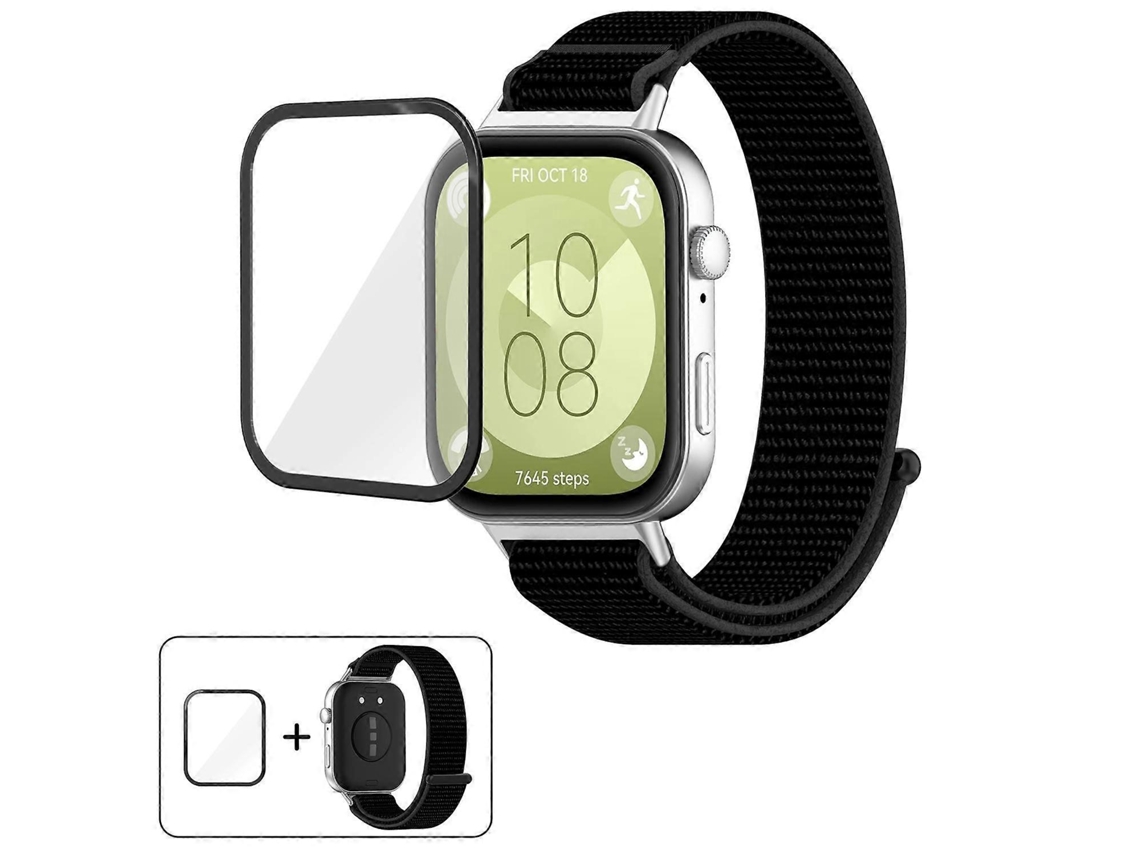 Pulseira De Relógio Em Nylon Com Fecho De Velcro E Película Curva 3d