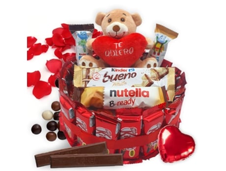 Bolo Kit Kat Ursinho Love 20 Cm Kinder Bueno, Hippo E Mais Presente Doce E Criativo Iami