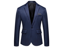 Fasst jaqueta Casual para Homem Mystdiy com Botón Soltero, Solapa em V, Estilo Juvenil, Slim | S/MARCA