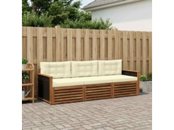 Vidaxl Conjunto De Sofás Para Exterior 3 Unid. Natural E Creme