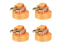 Vidaxl Cintas De Fixação C/ Roquete 4 Pcs 1 Tonelada 6mx38mm Laranja