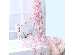 Guirlanda de Flores de Cerejeira Artificiais, 3 Peças, 180 Cm Cada, para Decoração de Jardim e Varanda. AQUAFORGE