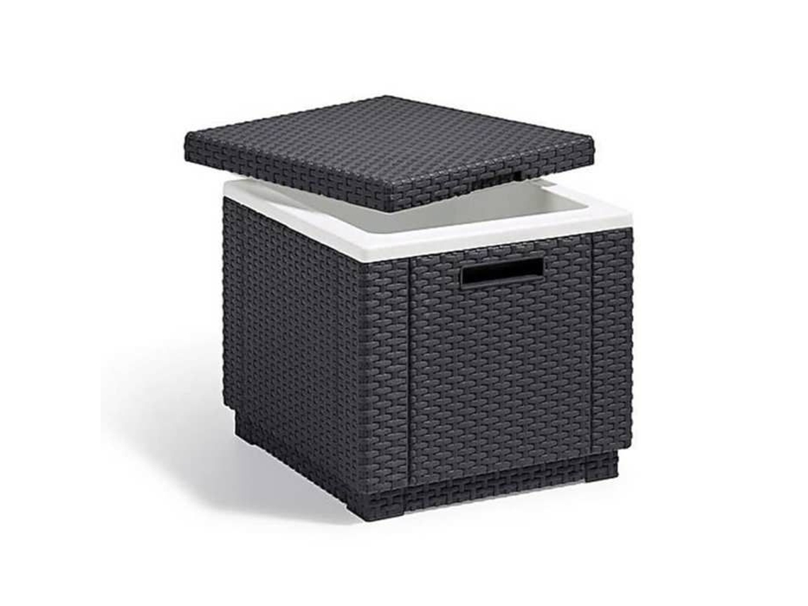 Mesa de centro Allibert em resina ranhurada com isolamento térmico, cinza