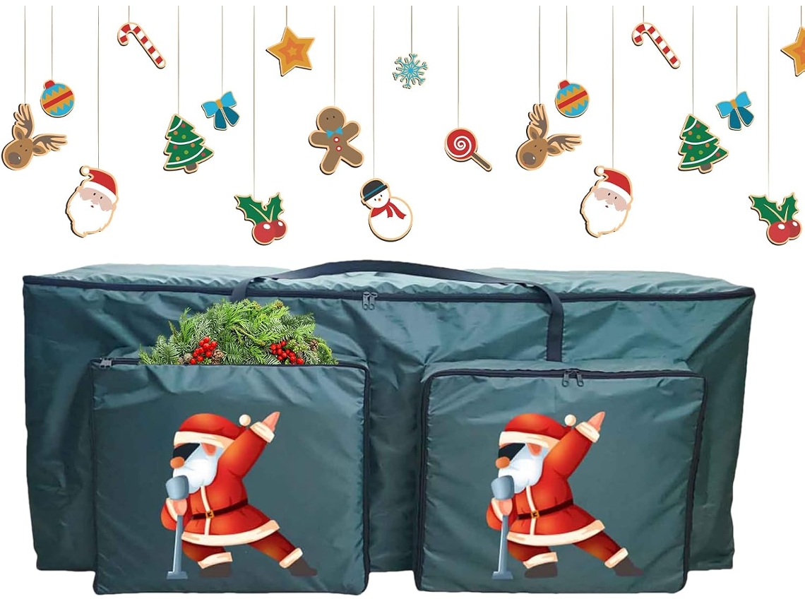 Bolsa Para Árvore De Natal | Bolsos De Armazenamento Impermeáveis Com 2 Compartimentos