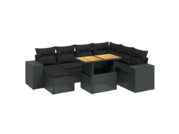 Garden Sofa Set, Garden Sofa Sets Vidaxl Preto Rattan / Vime (n/a)