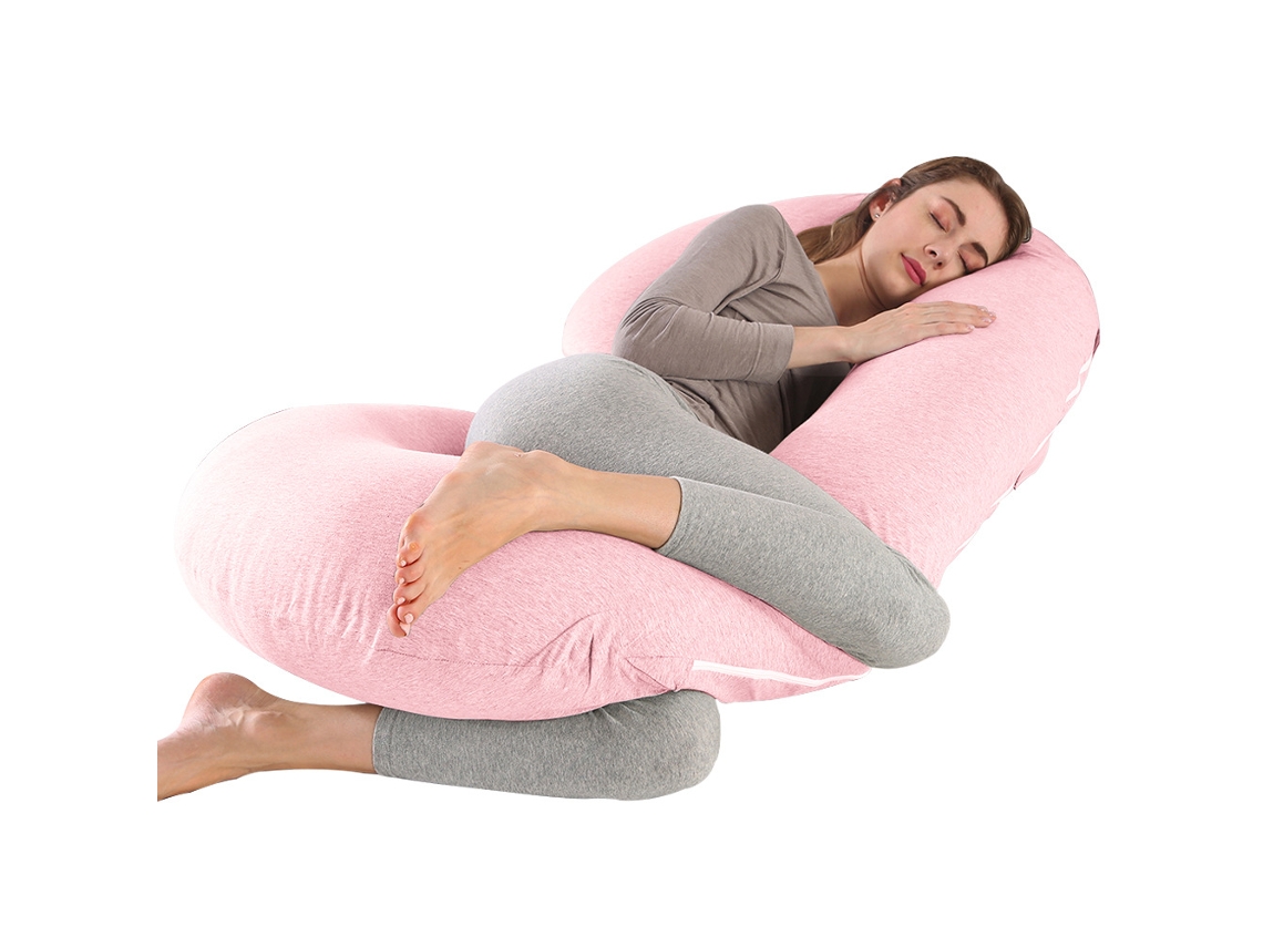Almofada para Grávidas, Travesseiro de Apoio para o Corpo Todo, Alivia Dores nas Costas e Pescoço Gravidez SPQMENT (150x80cm rosa)
