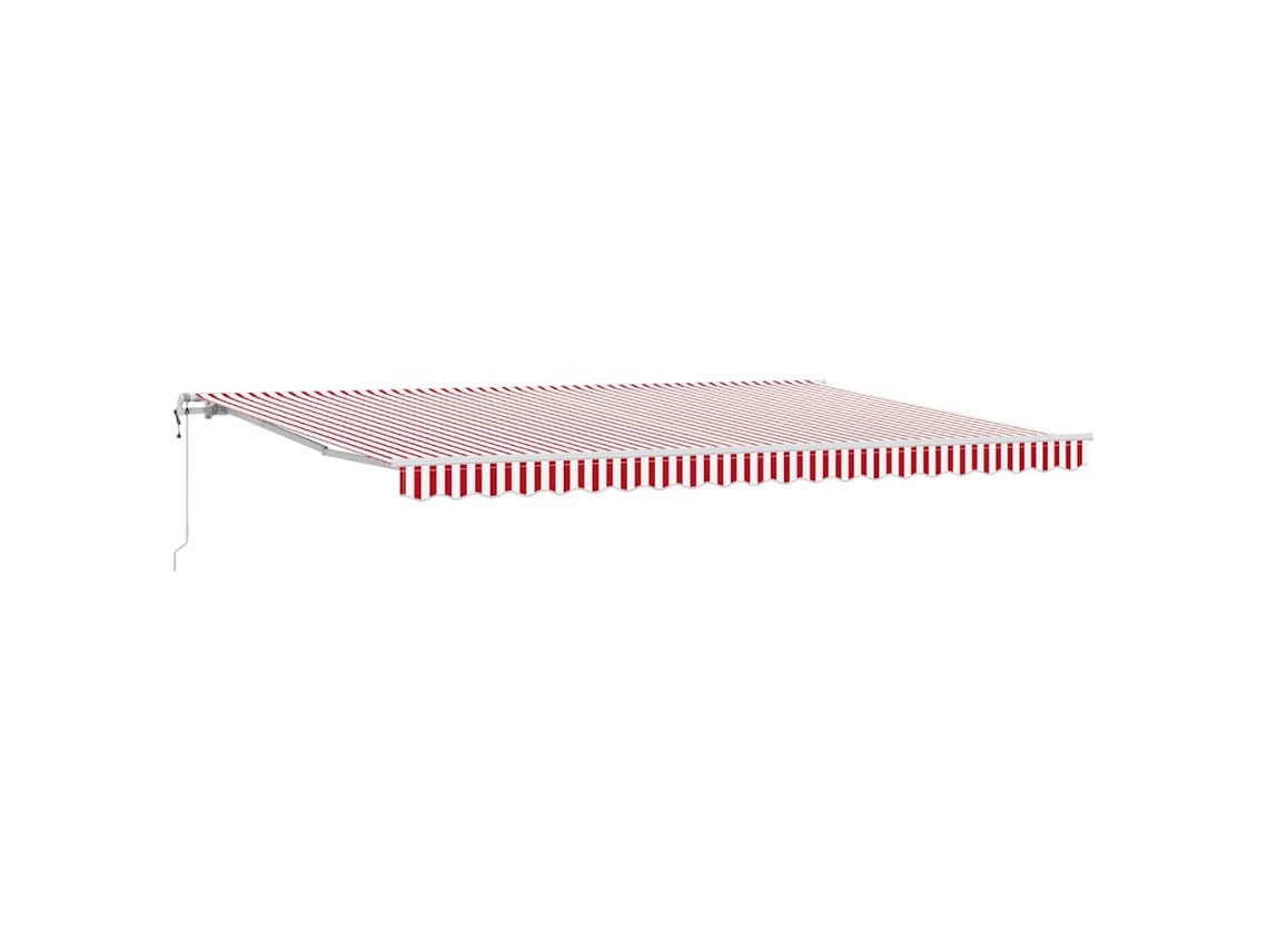 Conjunto 1 Toldo Retrátil Vidaxl Vermelho Tecido (500 × 350 Cm)
