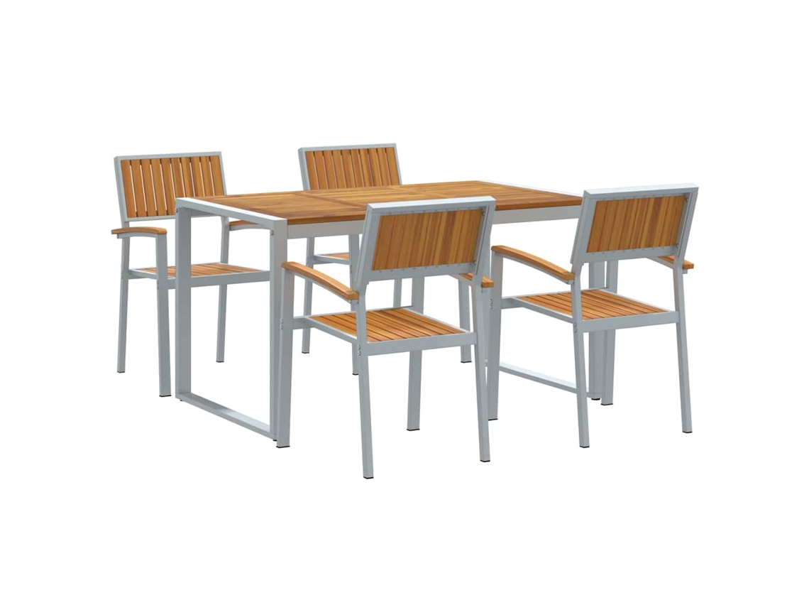 Maison Exclusive - Conjunto De Jantar Para Jardim 5 Pcs Cinzeto