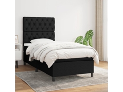 Vidaxl Cama Com Molas/colchão 80x200 Cm Tecido Preto