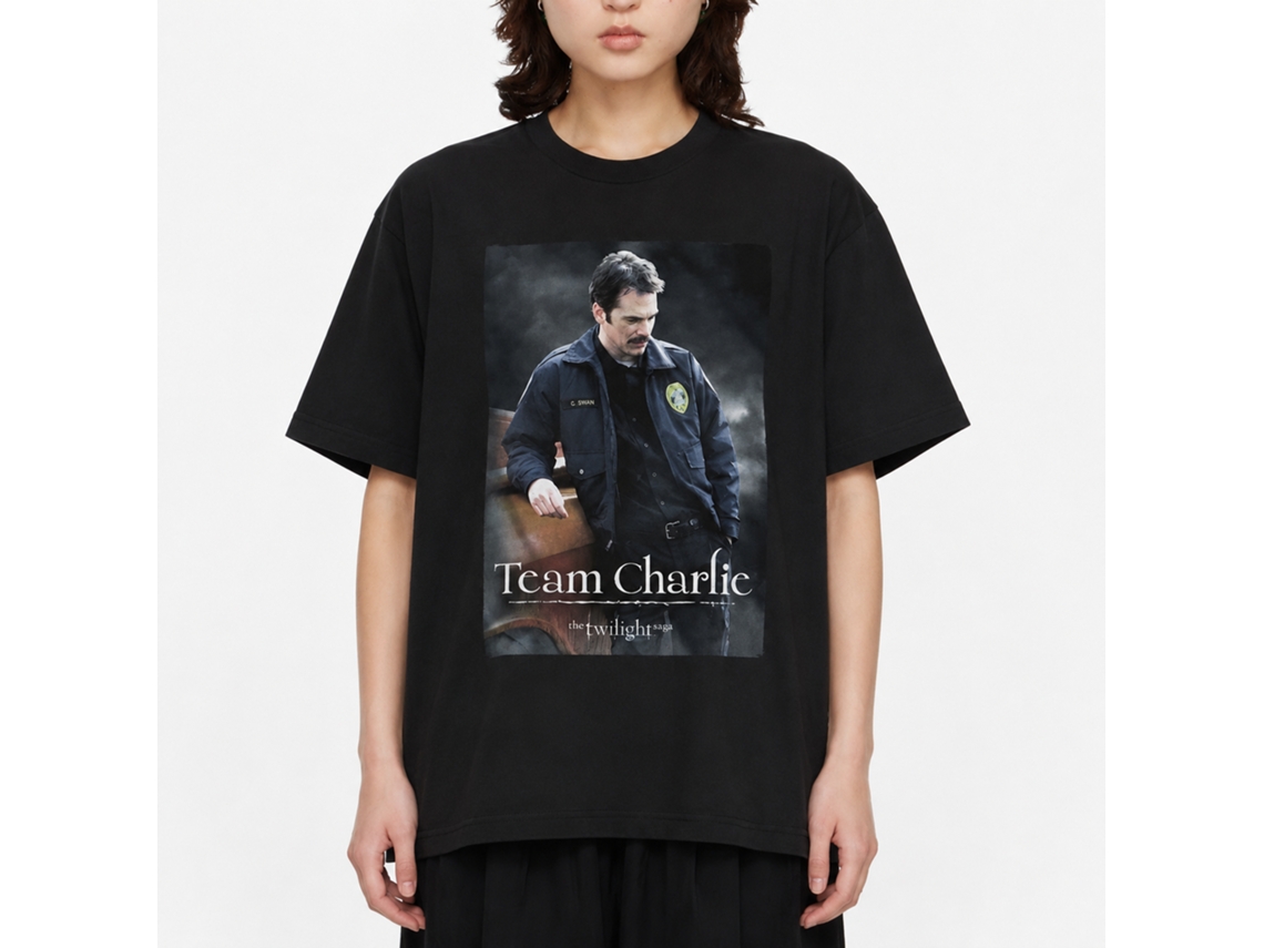 Rockinstone Twilight Movie Team Charlie Black Adult T-shirt Size:xxl