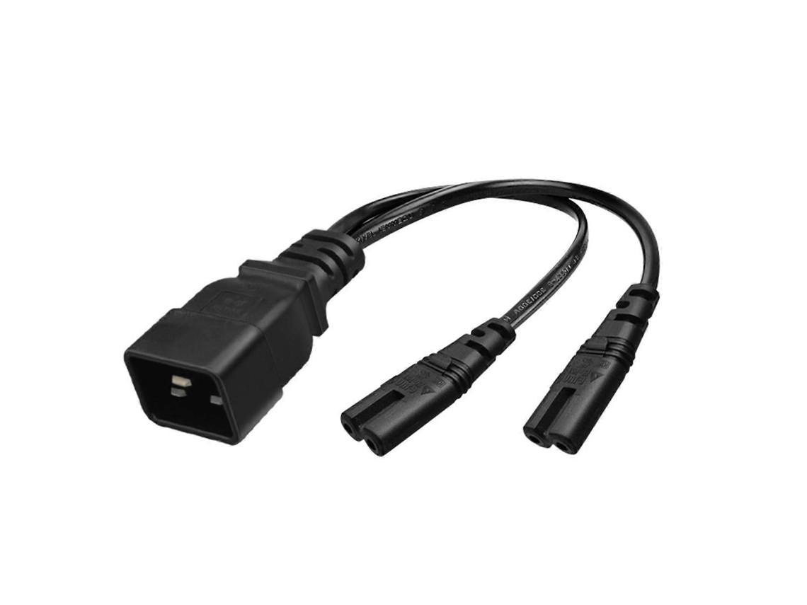 Cabo Divisor Iec C20 Macho Para 2 Tomadas C7, Adaptador De 3 Pinos