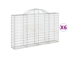 Gabion Basket, Gabion Baskets Vidaxl Prateado Ferro (200 X 30 X 120/140 Cm)
