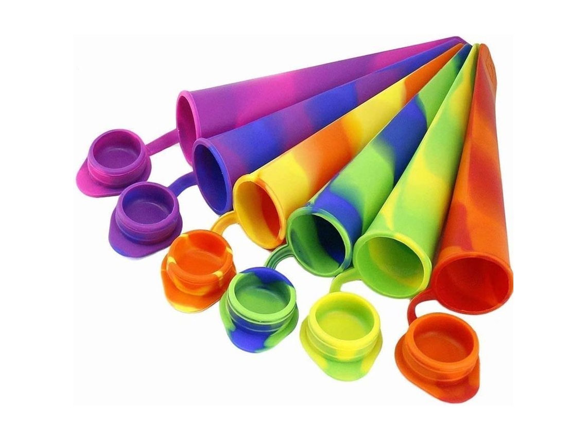 Moldes de Popsicles Nova Line Silicone Kit de 6 Reutilizáveis e Seguros para Bebês