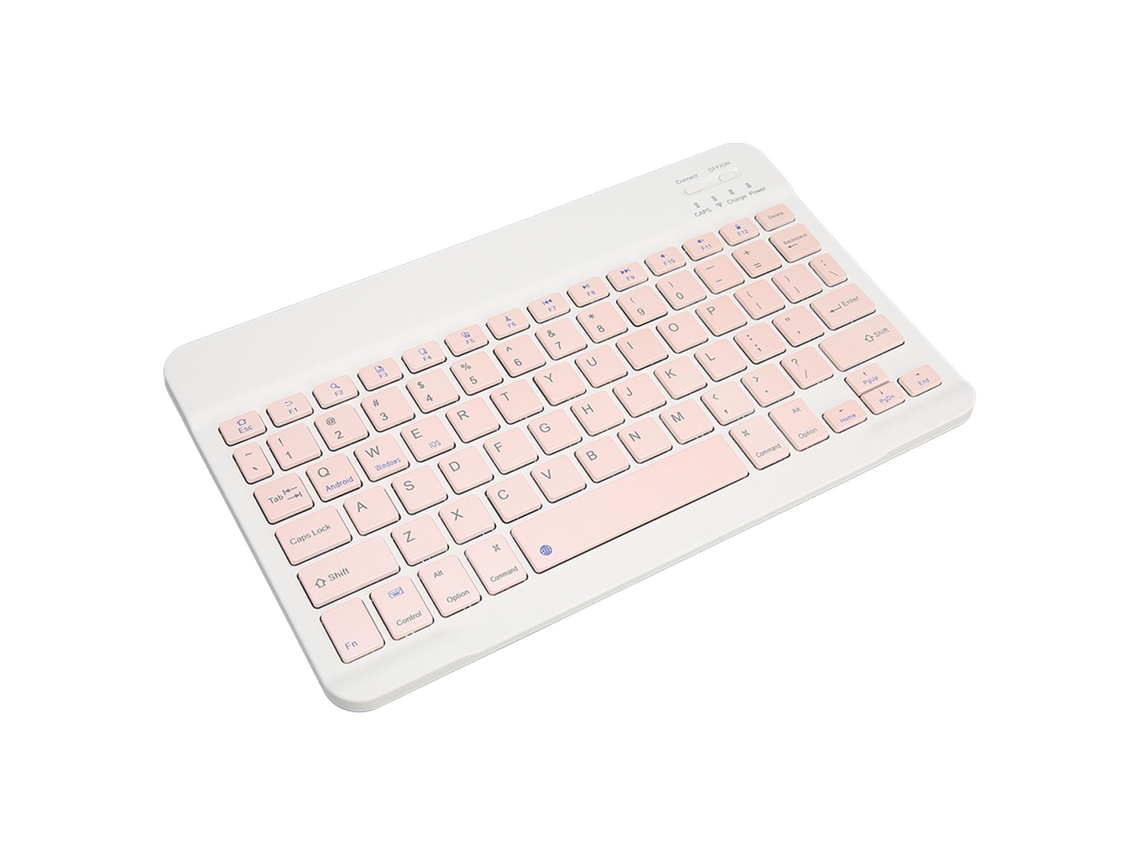 2026zentro-teclado Bluetooth Sem Fio 78 Teclas 10m Ergonômico Ultra Fino Silencioso Recarregável Para Ios Android Windows Rosa