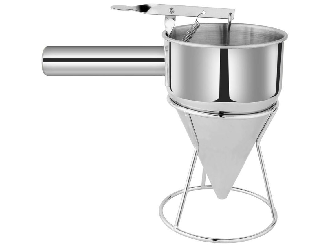 Dispensador De Masa De Panqueques De Acero Inoxidable Con Soporte Para Pasteles Waffles Takoyaki Y Salsas