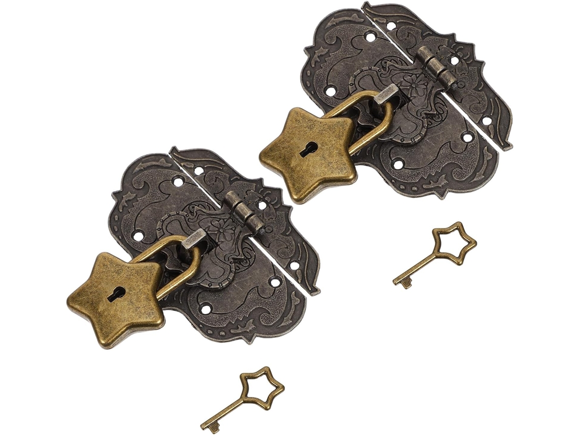 Vintage Metallic League Cadado com data em formato de estrela, 2