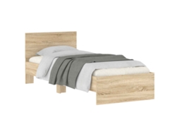 Conjunto 1 Estrutura De Cama Com Cabeceira Vidaxl Castanho Derivados De Madeira