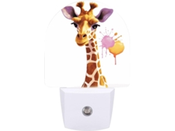 Luminária Noturna De Parede Com Plugue, Luminária Noturna De Led Com Estampa Girafa E Sensor, Luz Noturna Branca Quente