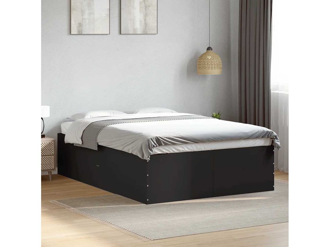Vidaxl Estrutura De Cama 120x190 Cm Derivados De Madeira Preto