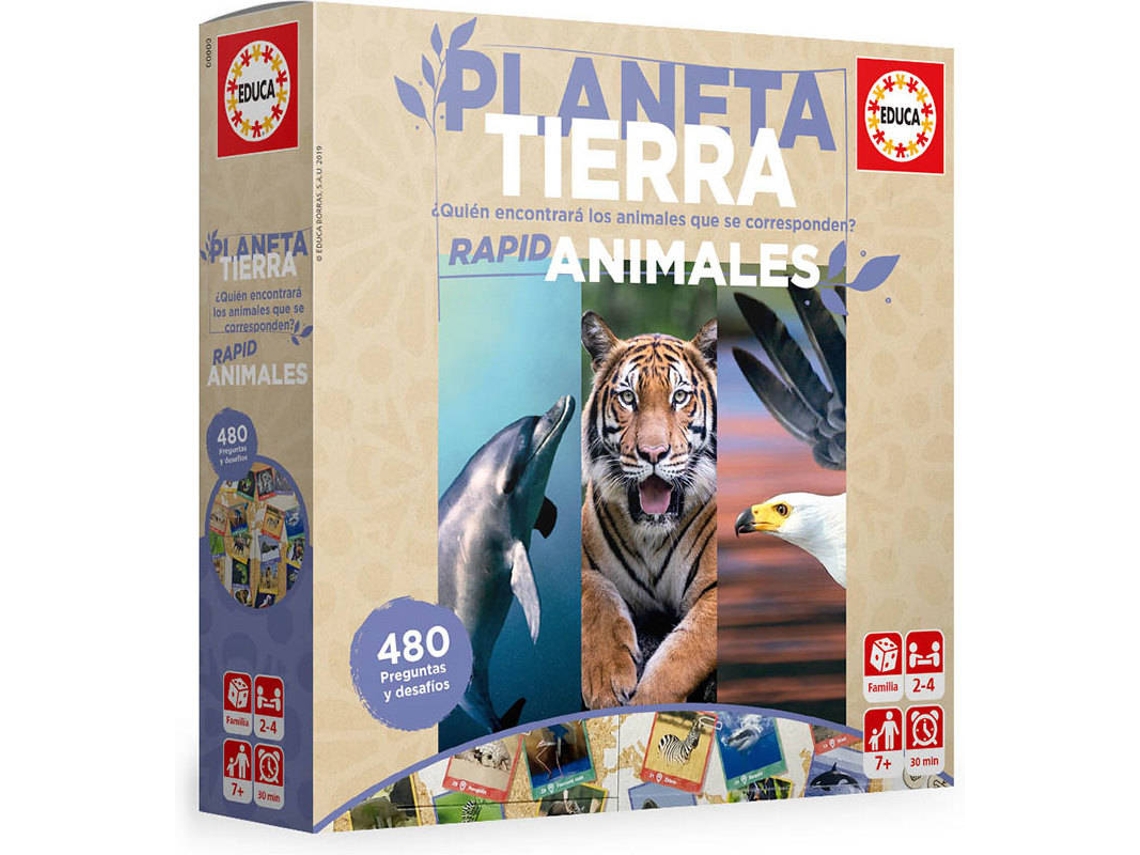 Jogo de Tabuleiro EDUCA Planeta Terra Animais Rápidos (Idade Mínima: 7 Anos - Dificuldade: Baixa)