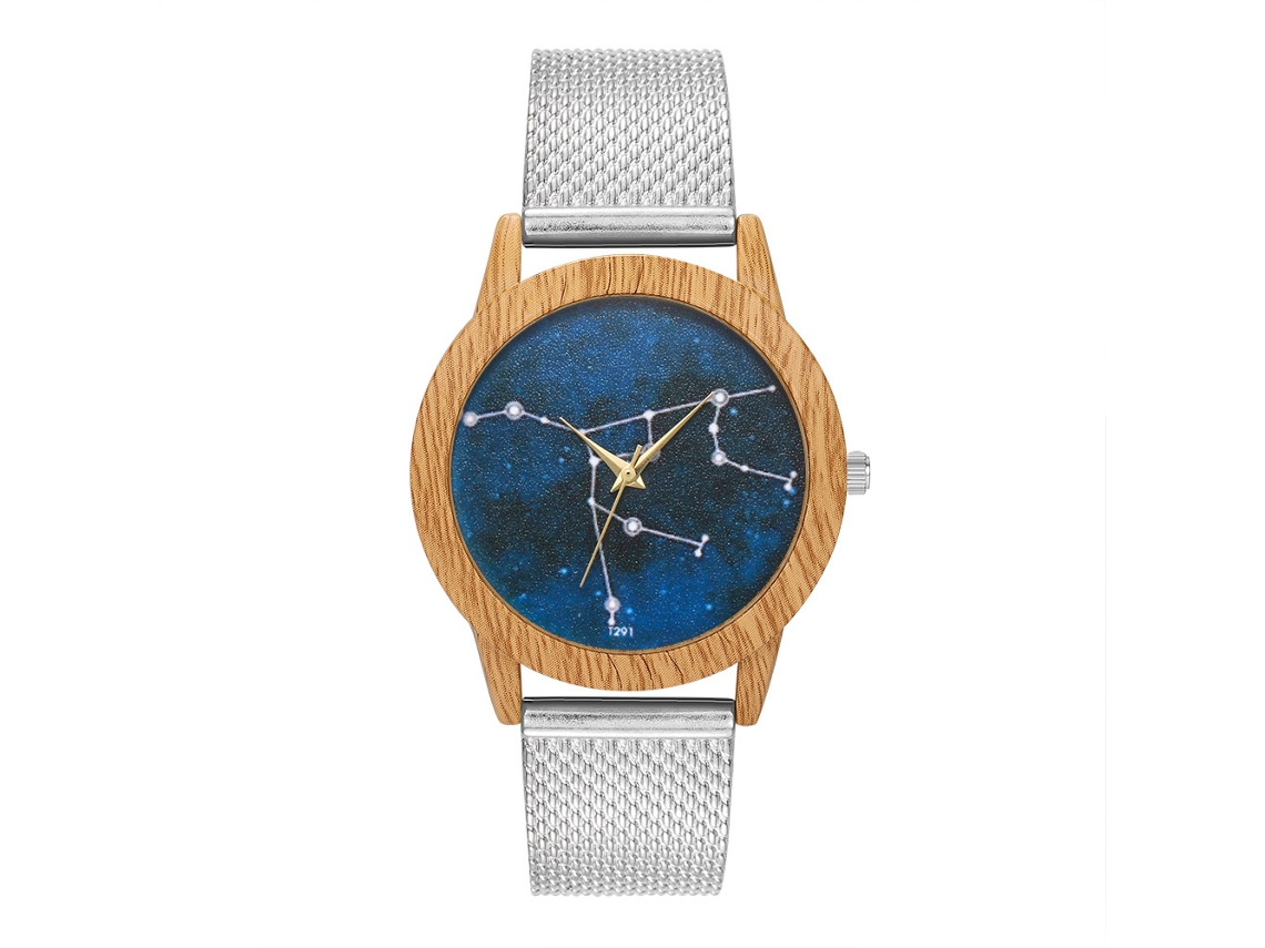 Relógio de pulso Zhoulianfa Constellation Fashion Quartz com pulseira de silicone (prateado)