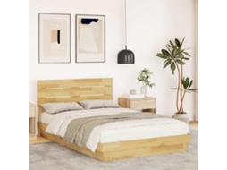 Vidaxl Estrutura Cama Cabeceira Sem Colchão 120x200 Cm Maciça Carvalho