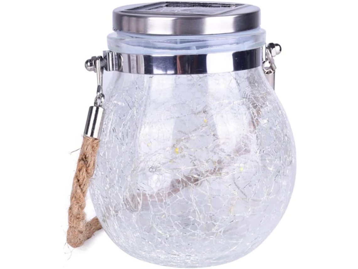 Luminária Solar Em Pote De Vidro Com 30 Lâmpadas Led Branco Quente Para Jardim E Pátio, Luz Movida A Gokoco
