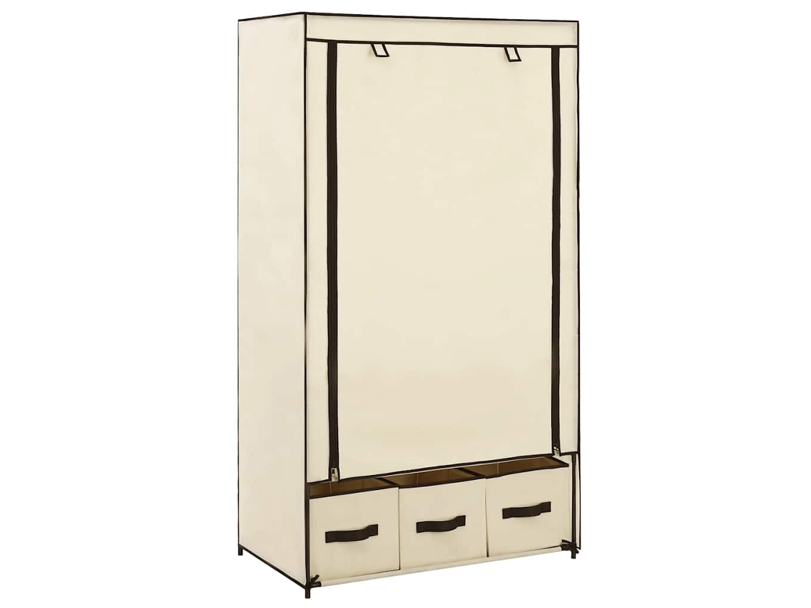 Vidaxl Roupeiro 87x49x159 Cm Tecido Cor Creme