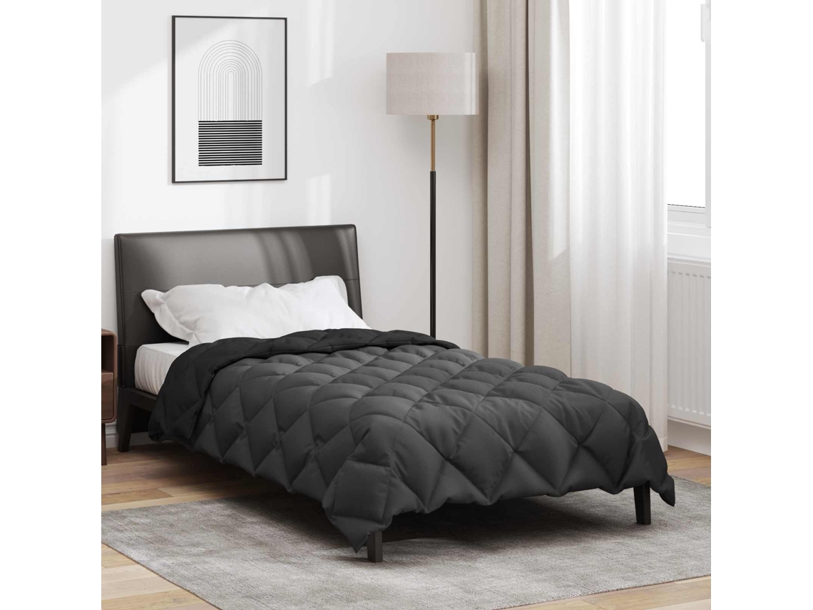 Vidaxl Edredom De Inverno 140 X 220 Cm 450 Gsm Preto E Anthracite