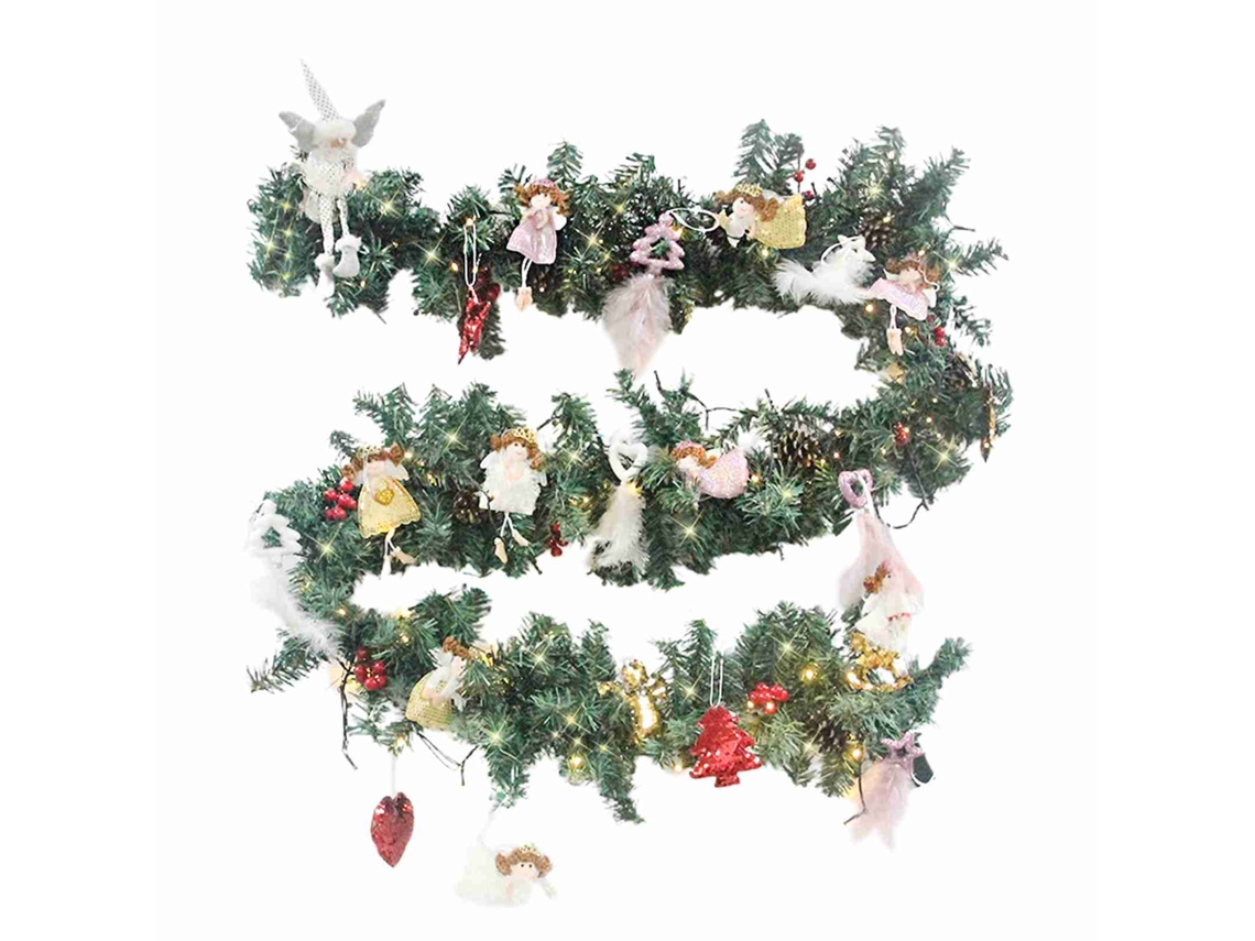 Laxiscreed Guirlanda De Rattan Artificial De 2,7m Com Luzes Para Decoração De Natal