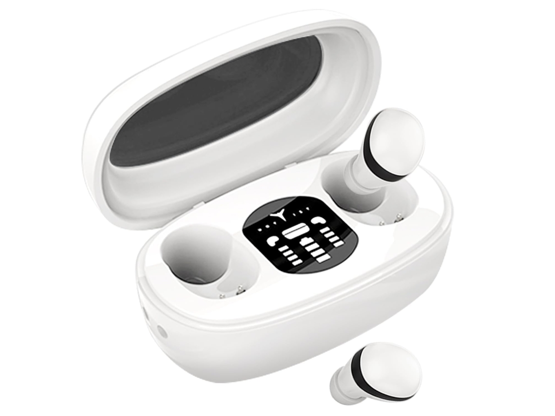 Auriculares Invisíveis Sem Fio Orelhas Bluetooth Com Cancelamento De Ruído Branco