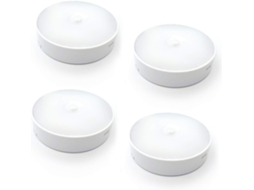 Luzes com Sensor de Movimento, Iluminação Led Automática, para Armários, Guarda, Roupas e Outros Ambientes, Pacote com 4 Unidades BRILVIBERA