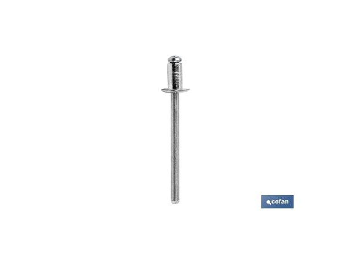 Remache aluminio normal 2.4 x 12 mm   caja 1000 unid.