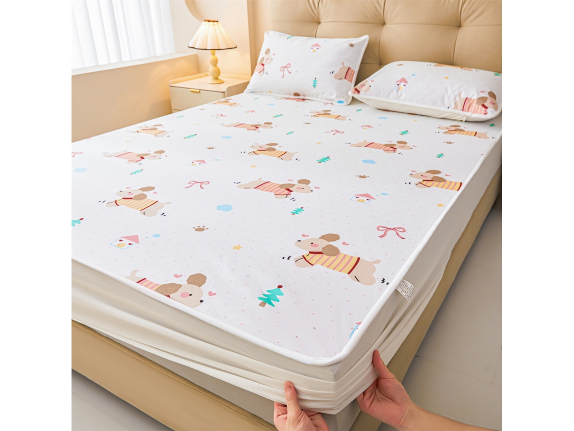 Protetor De Colchão Impermeável Czhhmart Desenhos Animados. 150cmx200cm (com Par De Fronhas) Filhote