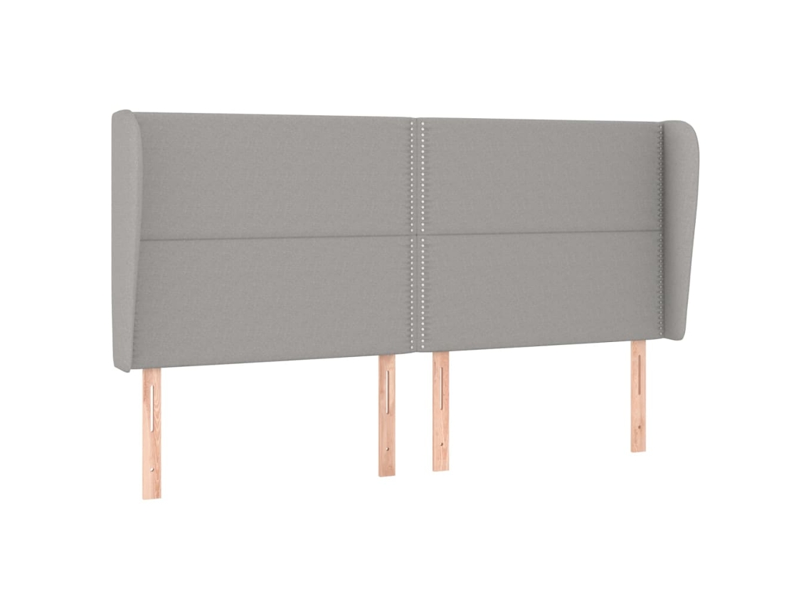 Cabeceira de Cama com Abas Tecido Cinzento Claro MAISON EXCLUSIVE (183x23x118 cm)