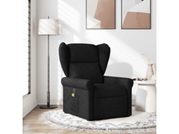 Vidaxl Poltrona De Massagens Reclinável Tecido Preto