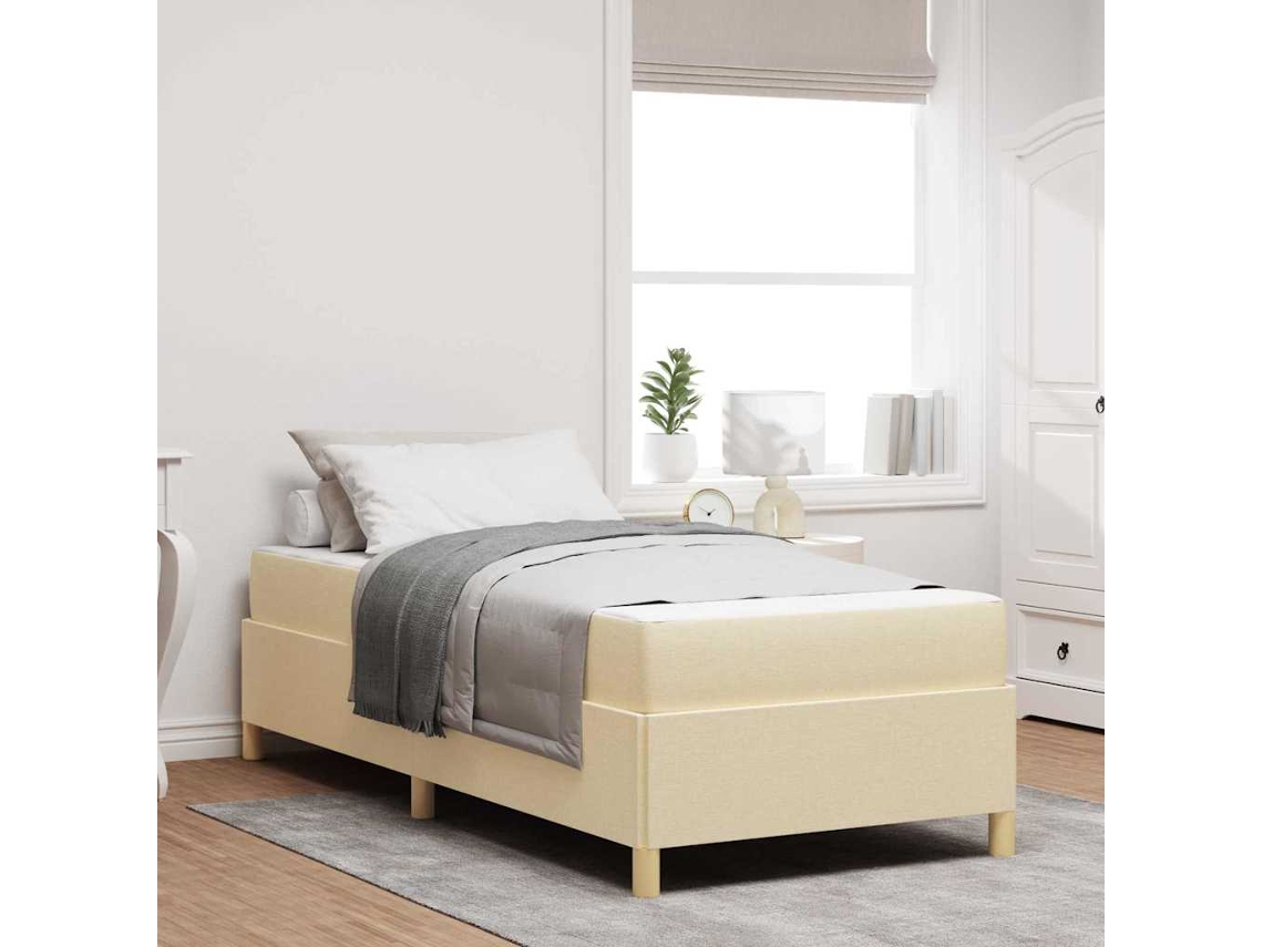 Vidaxl Estrutura Da Cama Creme 90 X 200 Cm Tecido