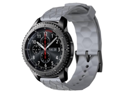 Pulseira De Silicone De Cor Sólida Com Estampa De Futebol Para Samsung Gear S3 Frontier 22mm