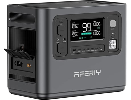 Estação De Energia Portátil 1200w Pico 2400w, 960wh Bateria Lifepo4, Carga Rápida 1,5h, Onda Senoidal 230v 12 Conexões Aferiy