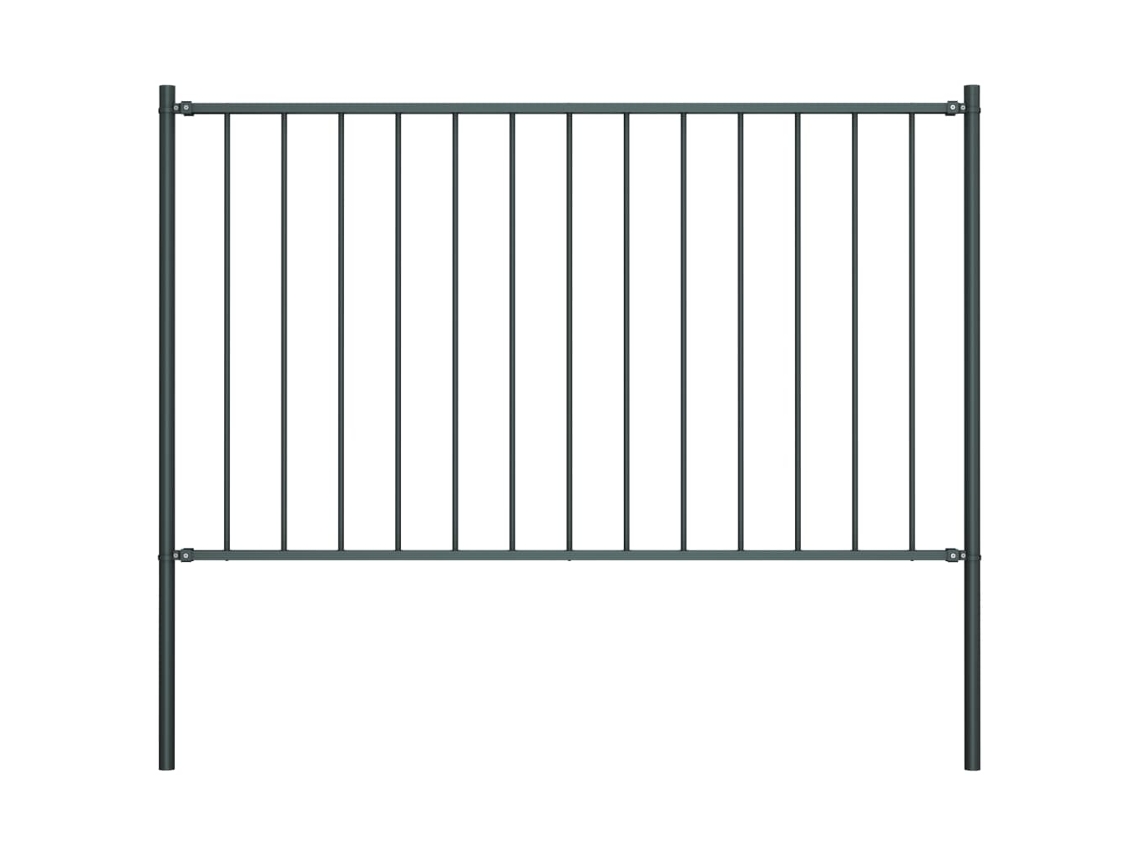 Fence Panel, Fence Panels Vidaxl Antracite Aço (1.7 X 1.25 M)