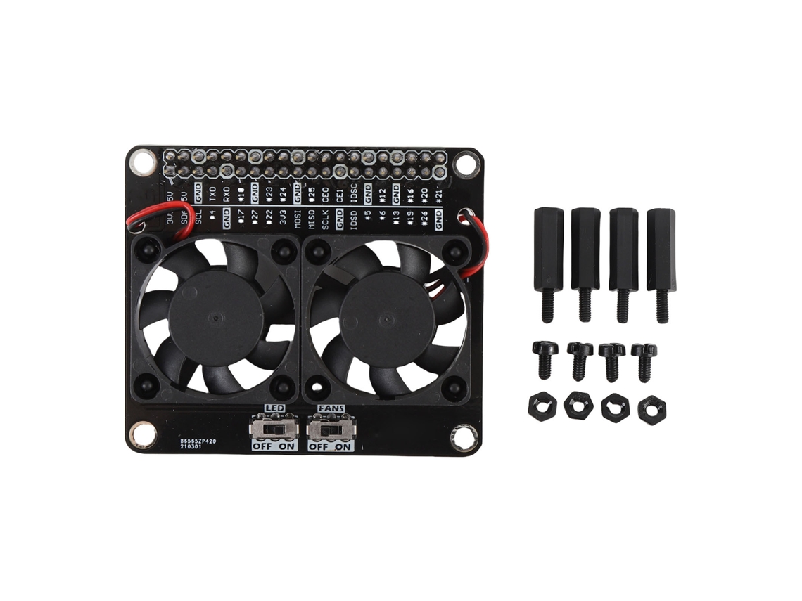 Placa De Expansão Gpio Módulo Compatível Com Raspi 4b 3b+ 3b 3a+ Com Dois Coolers