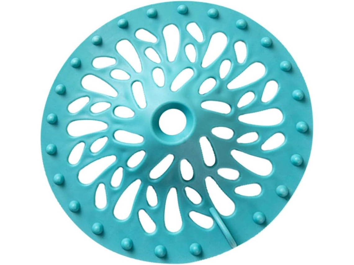 Tampa Coletora de Cabelo AQUAFORGE para Ralo Chão, Azul, com Filtro para Pia, Banheiro, Chuveiro e Cozinha